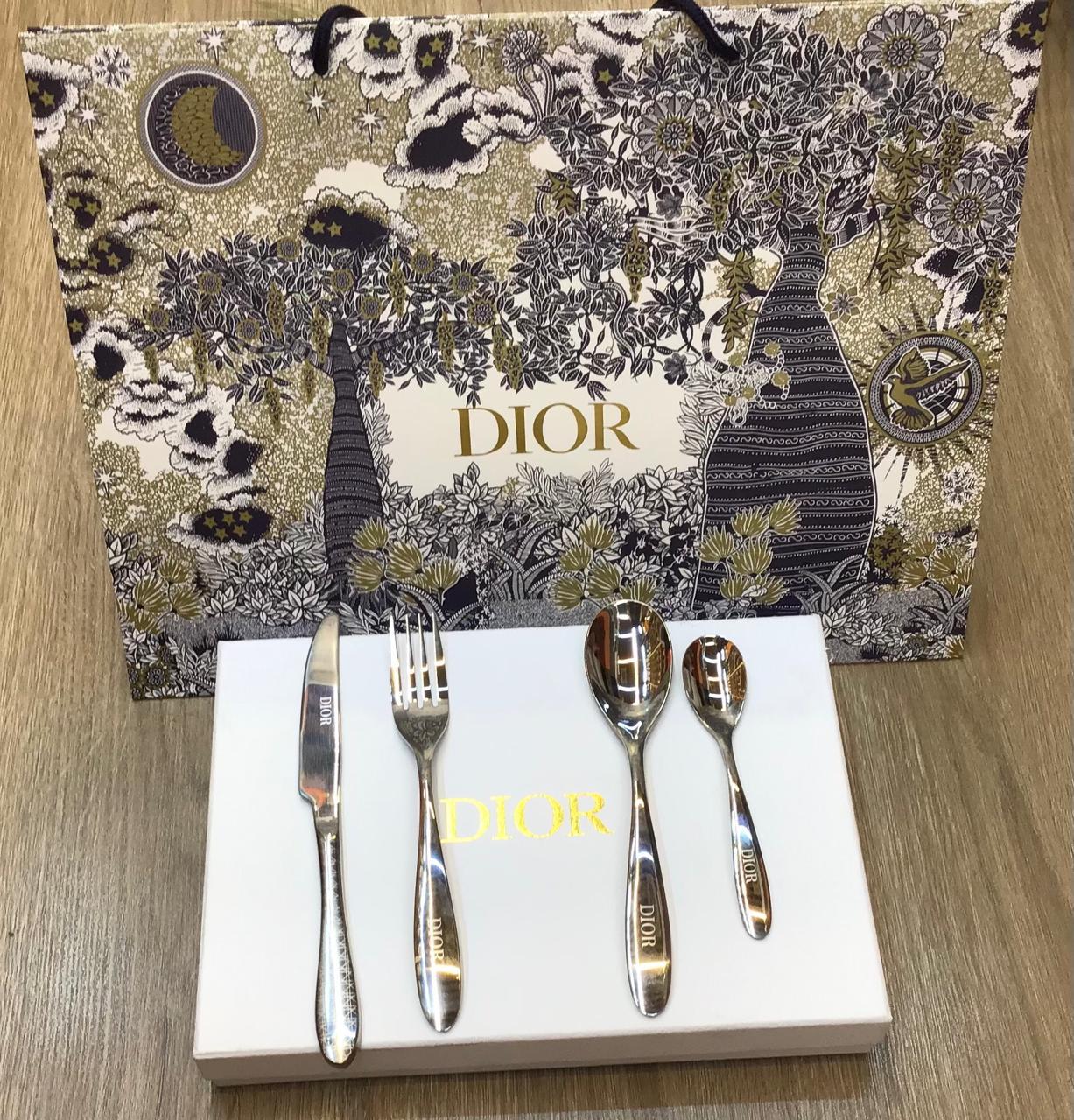 Dior cutlery set for one person, Gold or Silver color.